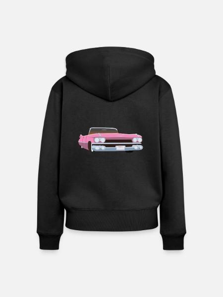 Cadilac Hot Pink - Frauen Premium Bio Zip Hoodie - Schwarz
