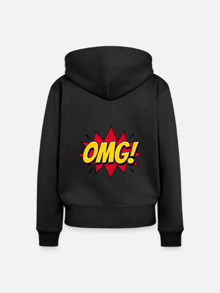 OMG - Frauen Premium Bio Zip Hoodie - Schwarz