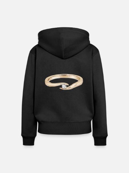 Ring - Frauen Premium Bio Zip Hoodie - Schwarz