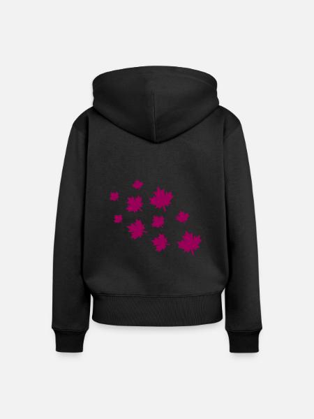 Ahornblätter - Frauen Premium Bio Zip Hoodie - Schwarz