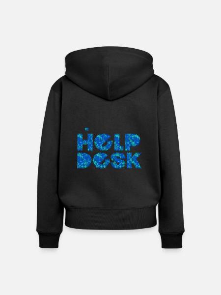 Helpdesk IT-Support-Geek Computer-Computer-Geek - Frauen Premium Bio Zip Hoodie - Schwarz