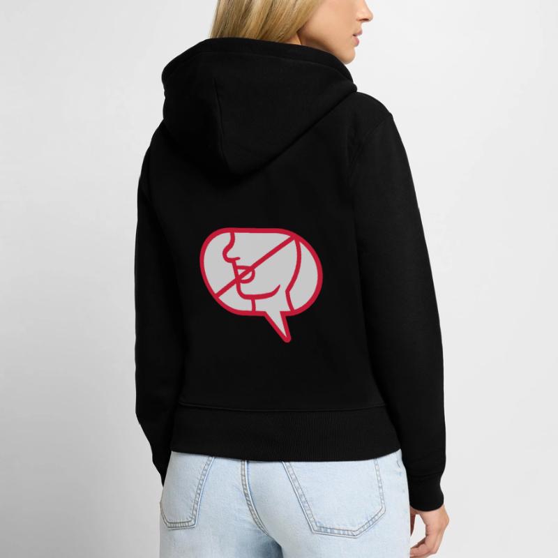 Do not communicate icon speech bubble Women's Premium Organic Zip Hoodie