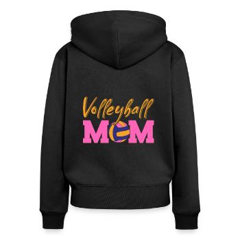 Volleyball Volleyballspieler Vintage Volleyball - Frauen Premium Bio Zip Hoodie - Schwarz - Hinten - Julia (174cm)