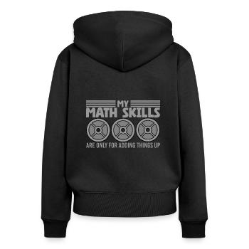 Plaques de poids d’haltérophile Bodybuilder Math - Sweat à capuche zippé Premium bio Femme - noir - Dos - Julia (174cm)