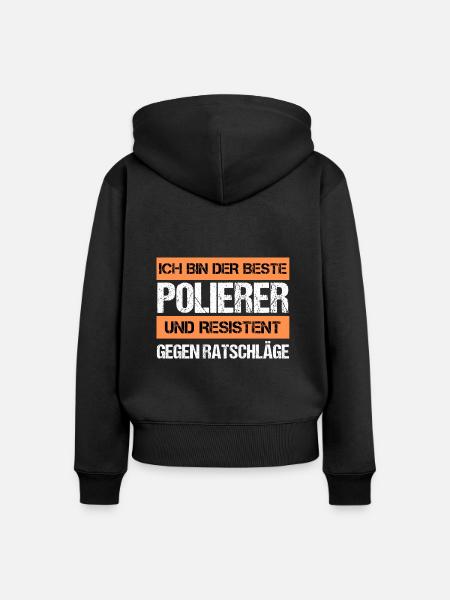 Resistenter Polierer - Frauen Premium Bio Zip Hoodie - Schwarz