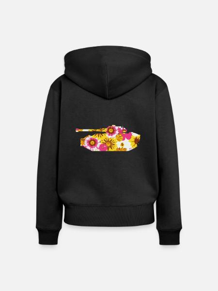 Friedenspanzer - Frauen Premium Bio Zip Hoodie - Schwarz