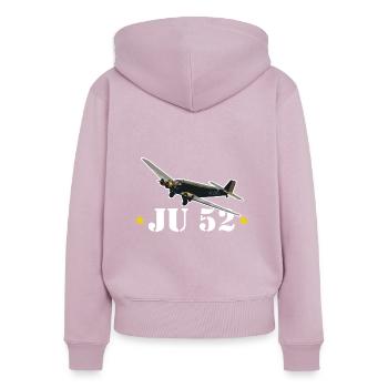 JU 52- Aunt JU - Women's Premium Organic Zip Hoodie - dusky pink - Back - Julia (174cm)