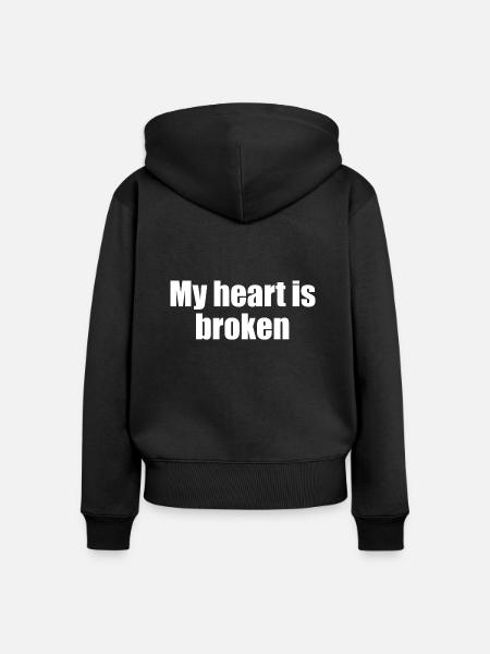 my heart is broken - Frauen Premium Bio Zip Hoodie - Schwarz