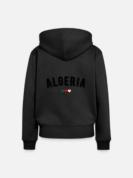 Algerien - Frauen Premium Bio Zip Hoodie - Schwarz