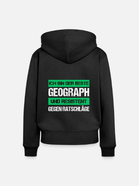 Resistenter Geograph - Frauen Premium Bio Zip Hoodie - Schwarz