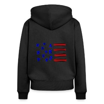 Flag Of Usa - Women's Premium Organic Zip Hoodie - black - Back - Julia (174cm)