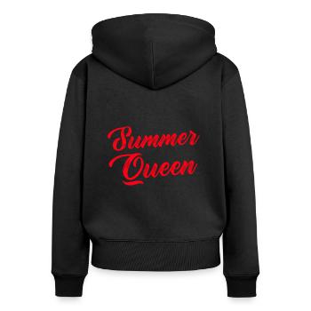 Summer Queen - Sweat à capuche zippé Premium bio Femme - noir - Dos - Julia (174cm)