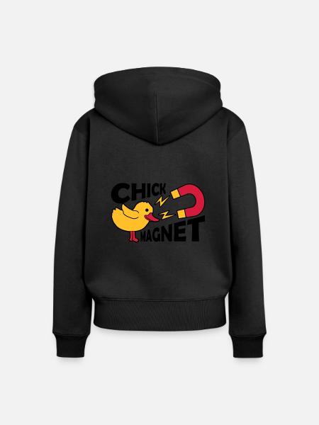 Casanova Chick Magnet Frauenheld - Frauen Premium Bio Zip Hoodie - Schwarz