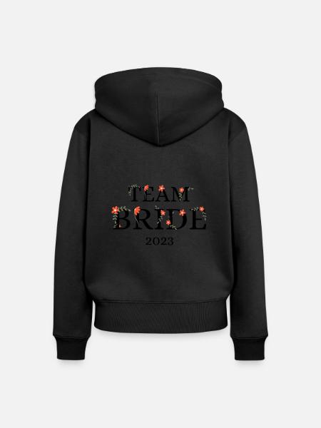 Team Braut 2023 floral - Frauen Premium Bio Zip Hoodie - Schwarz