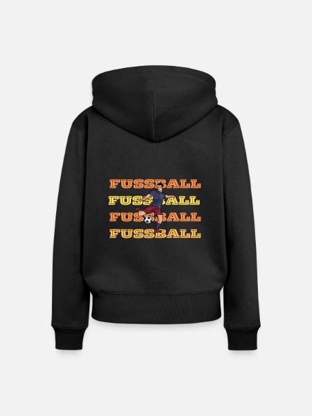 Fussball ist Leben - Frauen Premium Bio Zip Hoodie - Schwarz