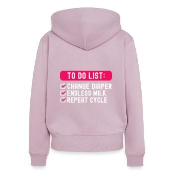 To Do List Parenting - Frauen Premium Bio Zip Hoodie - Altrosa - Hinten - Julia (174cm)