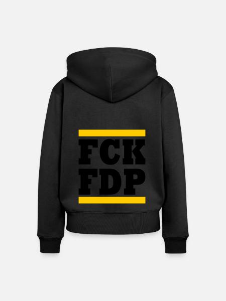 Fck fdp - Frauen Premium Bio Zip Hoodie - Schwarz