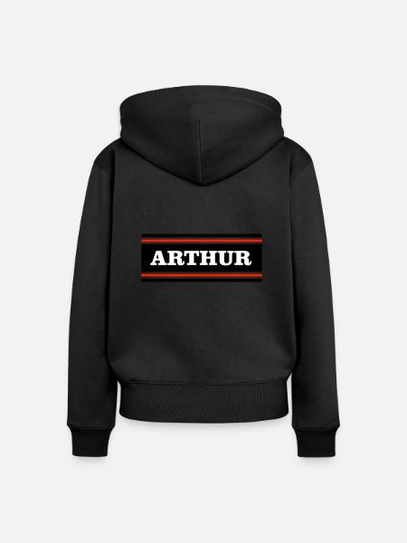 ARTHUR - Frauen Premium Bio Zip Hoodie - Schwarz