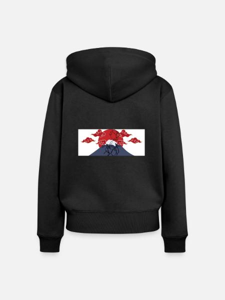 Japan Design Geschenkidee - Frauen Premium Bio Zip Hoodie - Schwarz