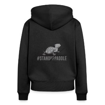 SUP - Women's Premium Organic Zip Hoodie - black - Back - Julia (174cm)