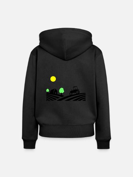 traktor farm - Frauen Premium Bio Zip Hoodie - Schwarz