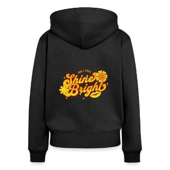 Personnes âgées Retraite Retraité Âge fier - Sweat à capuche zippé Premium bio Femme - noir - Dos - Julia (174cm)