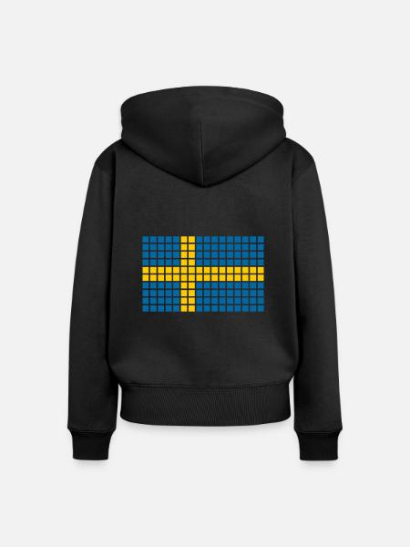 Schweden Mosaik - Frauen Premium Bio Zip Hoodie - Schwarz