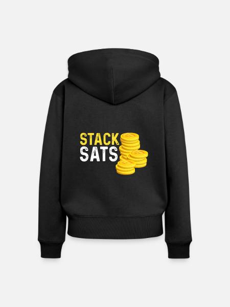 Stack sats - Frauen Premium Bio Zip Hoodie - Schwarz