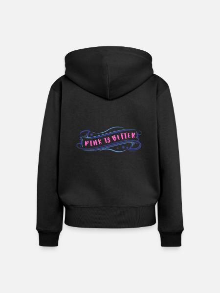 Rosa ist besser - Frauen Premium Bio Zip Hoodie - Schwarz