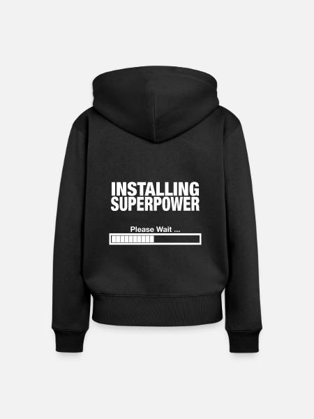 Superkräfte - Frauen Premium Bio Zip Hoodie - Schwarz
