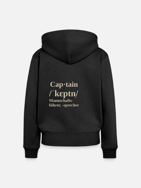 captain - Frauen Premium Bio Zip Hoodie - Schwarz