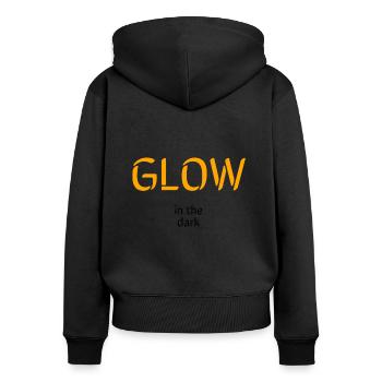Glowy - Women's Premium Organic Zip Hoodie - black - Back - Julia (174cm)