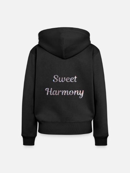 Süße Harmonie - Frauen Premium Bio Zip Hoodie - Schwarz