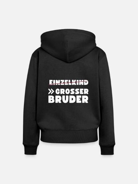 Einzelkind Großer Bruder - Frauen Premium Bio Zip Hoodie - Schwarz
