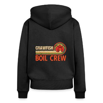 Flusskrebs Crawfish Hummer Vintage Seafood Sprüche - Frauen Premium Bio Zip Hoodie - Schwarz - Hinten - Julia (174cm)