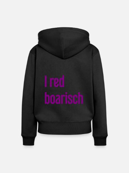 I red boarisch - Frauen Premium Bio Zip Hoodie - Schwarz