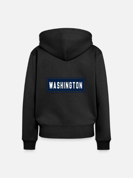 Washington - Frauen Premium Bio Zip Hoodie - Schwarz