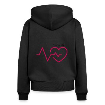 Nurse life - vie d’infirmière - Sweat à capuche zippé Premium bio Femme - noir - Dos - Julia (174cm)