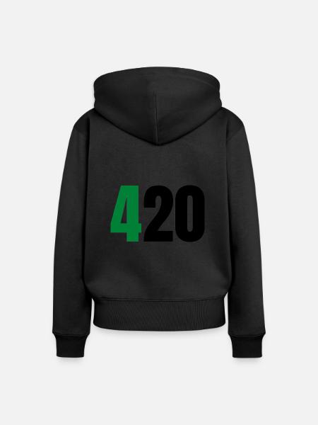 420 - Frauen Premium Bio Zip Hoodie - Schwarz