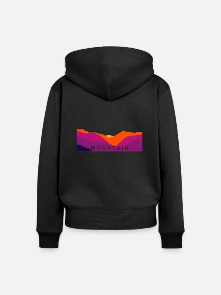 Bergsilouette Mountain - Frauen Premium Bio Zip Hoodie - Schwarz