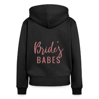 Brides Babes, Mädels, JGA - Frauen Premium Bio Zip Hoodie - Schwarz - Hinten - Julia (174cm)