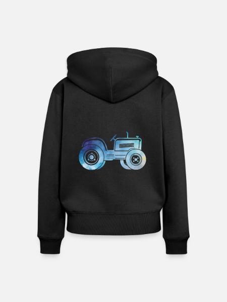 Traktor - Frauen Premium Bio Zip Hoodie - Schwarz