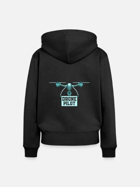 Drone Pilot Quadcopter RC Flight - Frauen Premium Bio Zip Hoodie - Schwarz