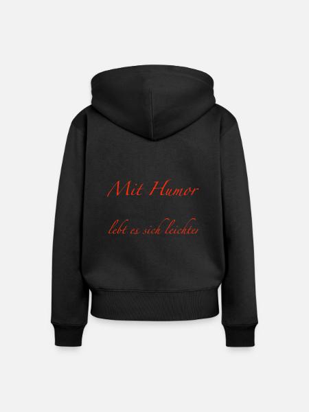 mit Humor - Frauen Premium Bio Zip Hoodie - Schwarz