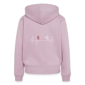Archery Heartbeat Shirt Gift Arrow & Bow - Frauen Premium Bio Zip Hoodie - Altrosa - Hinten - Julia (174cm)