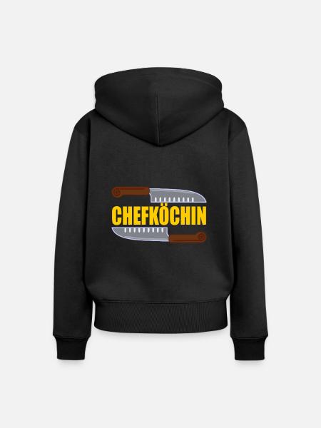 Chefköchin - Frauen Premium Bio Zip Hoodie - Schwarz