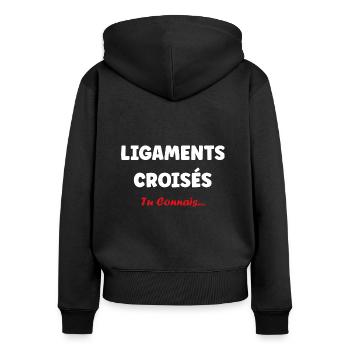 Foot ligaments croisés - Sweat à capuche zippé Premium bio Femme - noir - Dos - Julia (174cm)