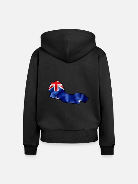 Australien Rennstrecke mit Flagge - Frauen Premium Bio Zip Hoodie - Schwarz