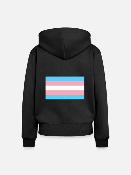 Trans Flag - Frauen Premium Bio Zip Hoodie - Schwarz