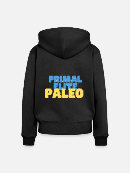 Primal Elite Paleo - Frauen Premium Bio Zip Hoodie - Schwarz